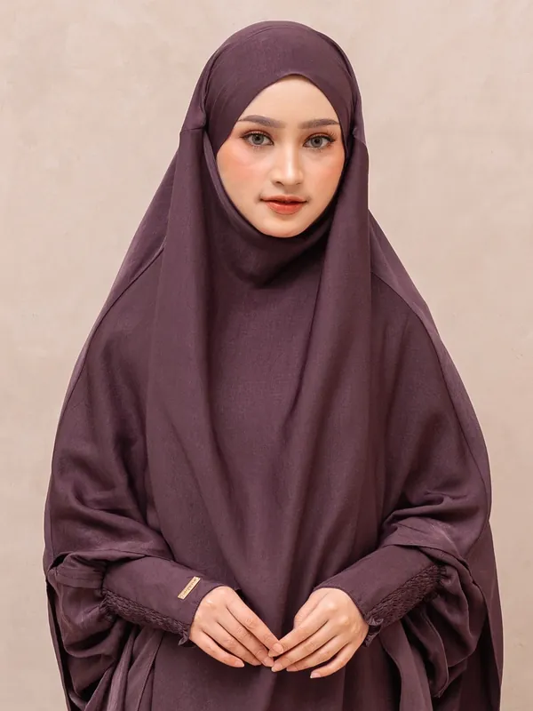 Saqqina Hijab - Khimar Hilya ( Jilbab Syari Khimar Haji dan Umrah Bahan Cordoba / Airflow Super Premium) - Anti Uv - Khimar Saqqina Hijab