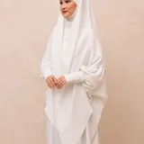 Saqqina Hijab - One Set Abaya Aluna & Khimar Hilya (Abaya Gamis Set Khimar Niqab Haji dan Umrah Bahan Andalusia / Anti Uv) Gamis Muslim Wanita Super Premium Quality thumbnail 8