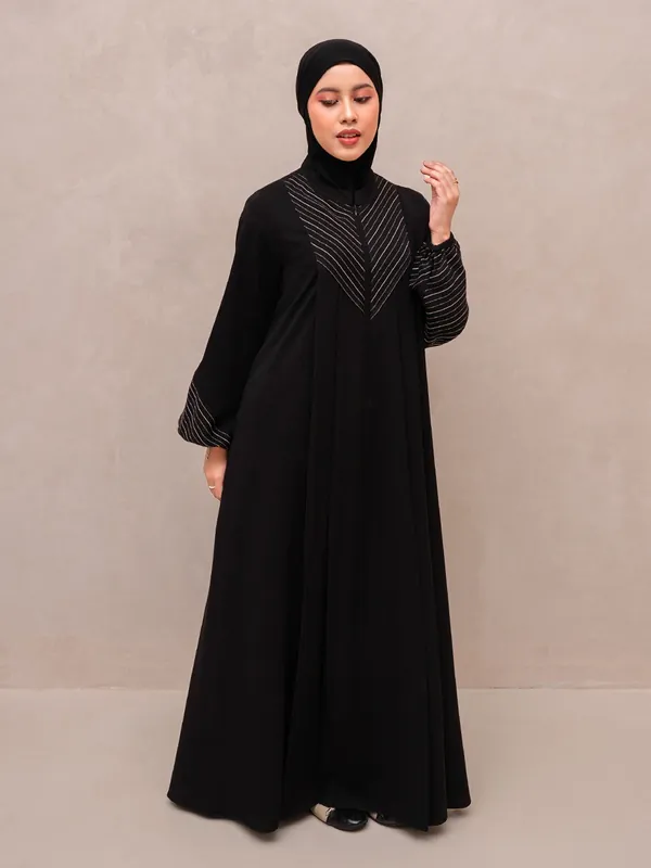 Saqqina Hijab - Rania Abaya (Abaya Dress Haji dan Umrah) Muslim Gamis Wanita Outer (Bahan Bonanza Super Premium / Anti Uv) - Abaya Saqqina Hijab