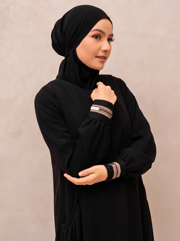Saqqina Hijab - Zamira Abaya (Abaya Dress Haji dan Umrah) Muslim Gamis Wanita Outer (Bahan Bonanza Super Premium / Anti Uv) - Abaya Saqqina Hijab