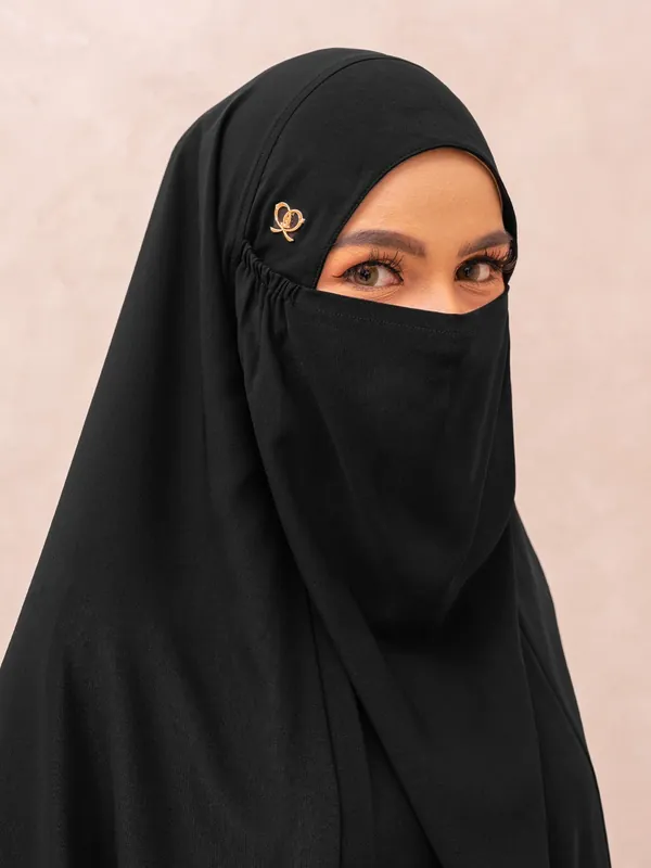 Saqqina Hijab - Elvara French Khimar ( Jilbab Syari Khimar Haji dan Umrah Bahan Cordoba / Airflow Super Premium) - Anti Uv - Khimar Saqqina Hijab