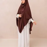 Saqqina Hijab - Elvara French Khimar ( Jilbab Syari Khimar Haji dan Umrah Bahan Cordoba / Airflow Super Premium) - Anti Uv thumbnail 6