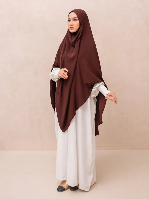 Saqqina Hijab - Elvara French Khimar ( Jilbab Syari Khimar Haji dan Umrah Bahan Cordoba / Airflow Super Premium) - Anti Uv - Khimar Saqqina Hijab