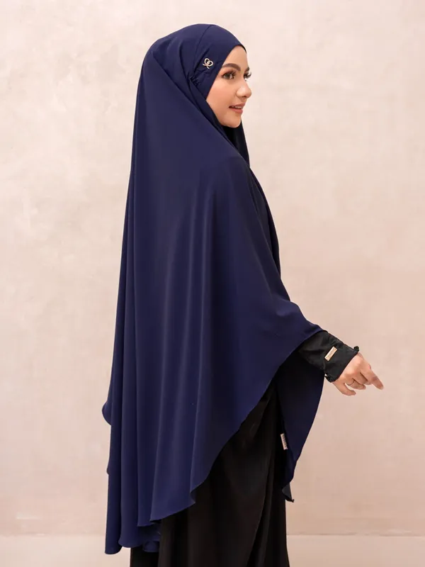 Saqqina Hijab - Elvara French Khimar ( Jilbab Syari Khimar Haji dan Umrah Bahan Cordoba / Airflow Super Premium) - Anti Uv - Khimar Saqqina Hijab