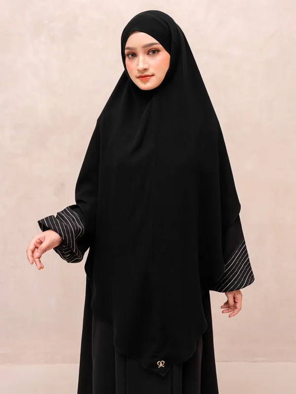 Saqqina Hijab - Khayra French Khimar ( Jilbab Syari Khimar Haji dan Umrah Bahan Bonanza  / Airflow Super Premium) - Anti Uv - Khimar Saqqina Hijab