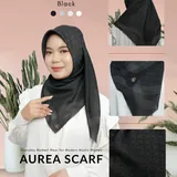 Saqqina Hijab - Hijab Segi Empat Aurea - Black ML (Square Scarf Motif Premium Lasercut) thumbnail 1