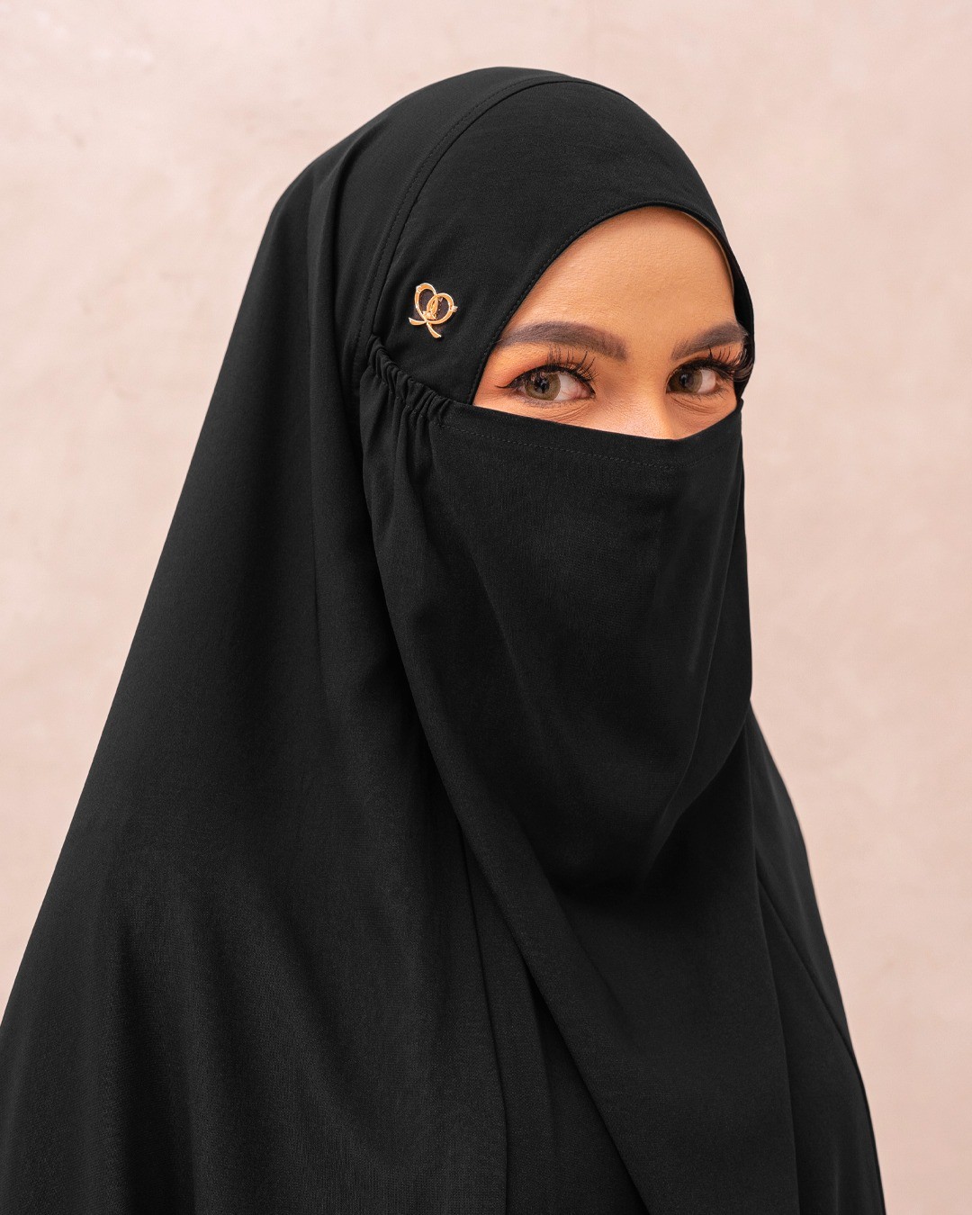 Saqqina Hijab - Elvara French Khimar ( Jilbab Syari Khimar Haji dan Umrah Bahan Cordoba / Airflow Super Premium) - Anti Uv - Black