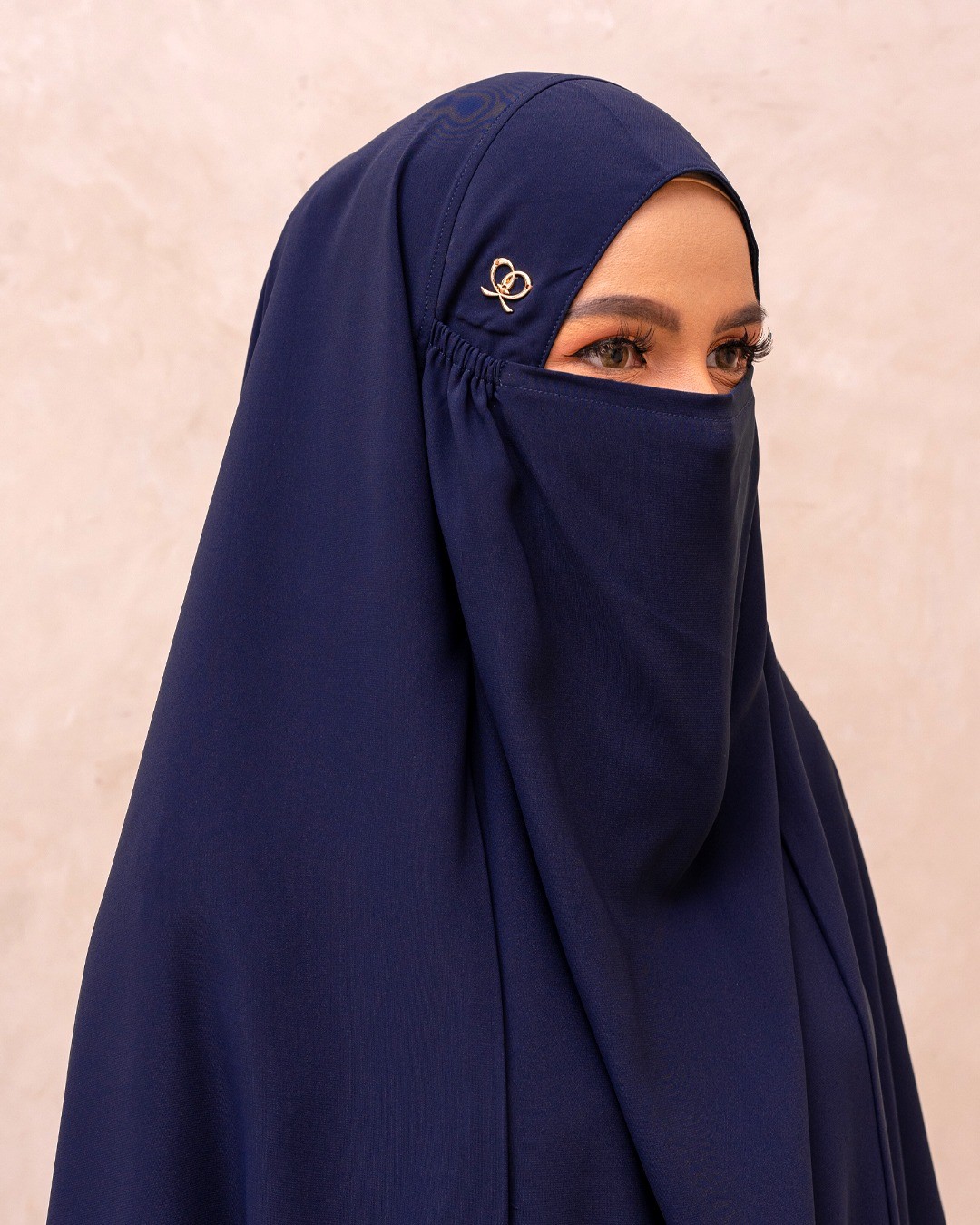 Saqqina Hijab - Elvara French Khimar ( Jilbab Syari Khimar Haji dan Umrah Bahan Cordoba / Airflow Super Premium) - Anti Uv - Navy Blue